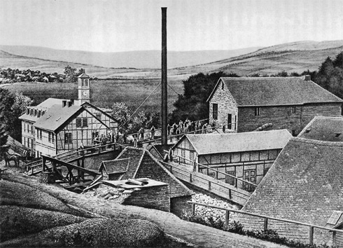 Die Eibelshäuser Hütte mit Holzkohlenhochofen (höchstes...