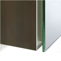 Cuccoo -  ein elegantes Badmöbelprogramm, mit grifflosen Türen, Korpuskanten aus Aluminium sowie optionalen Korpusblenden aus Glas oder Holzdekor