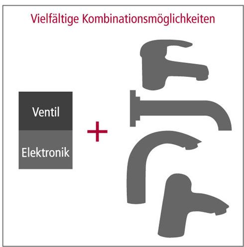 Die Flowtronik WT kann mit vielen handelsüblichen Ausläufen,...