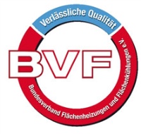 Das Qualitätssiegel des BVF führt auch die Norit-Fußbodenheizung von Lindner GFT.<br />Bild: Bundesverband Flächenheizungen und Flächenkühlun-gen e. V., Hagen