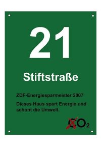 "Grüne Hausnummern für die Energiesparmeister" Quelle: co2online