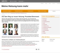 Die Webseite zum Praxistest Brennwert erläutert Schritt für Schritt den Weg zum Kesseltausch. Bild: Co2online