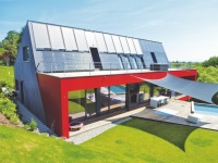 Ausgezeichnetes Gebäude mit Solarer Wärmepumpe. Bild: Architekt Schneider in Tübingen