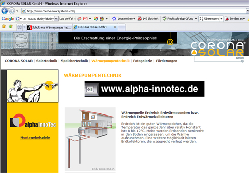 CORONA SOLAR und Alpha-InnoTec bündeln ihre Kopetenzen....