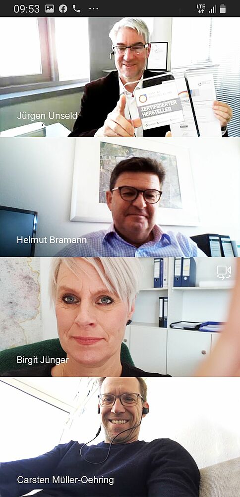 Digitales Treffen zur Verleihung des ZVSHK-Qualitätszeichens.Bild:...