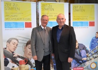 Gemeinsam für die Nachwuchswerbung in der SHK-Branche (v.l.): BDH-Hauptgeschäftsführer Andreas Lücke (Bundesverband der Deutschen Heizungsindustrie) sowie Andreas Müller, stellvertretender Hauptgeschäftsführer im ZVSHK. Bild: ZVSHK