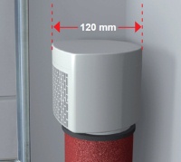 Mit nur 120 mm Tiefe kann DallVent Maxi auch in Installationswänden eingebaut werden.