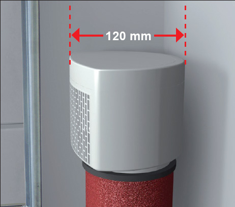 Mit nur 120 mm Tiefe kann DallVent Maxi auch in Installationswänden...