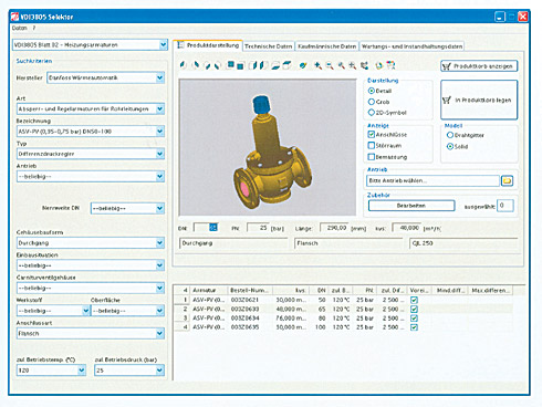 Der VDI 3805 WebSelector ist ein anwenderorientiertes,internetbasiertes...