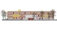 Südansicht: Nach Abschluss der Umbauarbeiten hat das Gebäude des Gymnaisums Sonthofen Passivhausstandard. Foto: DBU