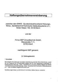 Haftungsübernahmevereinbarung mit dem BHKS Foto: Dehoust