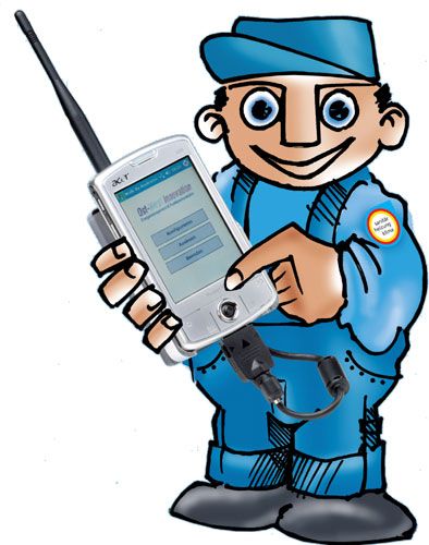 PDA mit Funkempfänger erfasst Verbrauchsdaten "im Vorbeigehen...
