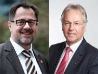 Andreas Lingner (li), Vorsitzender Deutscher Energieholz- und Pellet-Verband (DEPV), Bild: DEPV und Paul Waning (re), Vorstandsvorsitzender Bundesverband Wärmepumpe (BWP), Bild: BWP