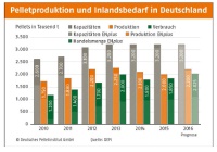 Pelletproduktion und Inlandbedarf in Deutschland. Bild: DEPV
