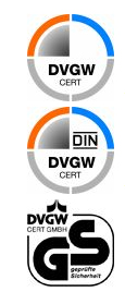 Wer Produkte mit dem DIN-DVGW- oder DVGW-Zertifzierungszeichen verwendet, dem kann in einem Schadensfall in aller Regel kein Vorwurf schuldhaften Verhaltens gemacht werden. Quelle: DVGW