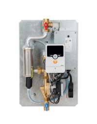 Die vormontierte Hydraulikeinheit kann modular an Trinkwasserspeicher und Pufferspeicher angeschlossen oder nachgerüstet werden.