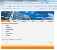 Die Webseite des Förderrechners Photovoltaik der Energieagentur.......