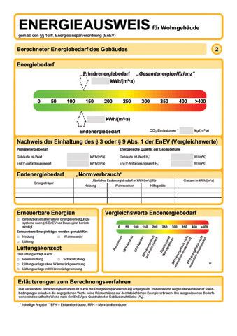 Energieausweis für Wohngebäude Quelle: BMVBS / dena