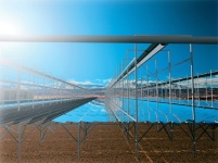 Visualisierung eines Fresnel-Kollektor-Solarfelds........