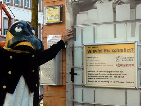 Ein Qubikmeter Eis in Wärmedämmung eingepackt - wie...