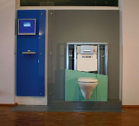 Das bei Geberit in Pfullendorf aufgebaute Demonstrationsmodell wird online oder vorort ausgelöst.