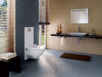 Die neue Geberit AquaClean Designplatte ermöglicht den verdeckten Wasser- und Stromanschluss für nachträglich installierte Geberit AquaClean. Fotos: Geberit