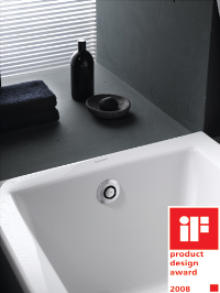 Der Uniflex PushControl Badewannenablauf von Geberit wurde für sein exzellentes Design mit dem iF product design award ausgezeichnet.