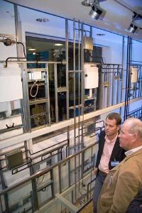 Der Trinkwasserturm in Geberits Informationszentrum Langenfeld.
