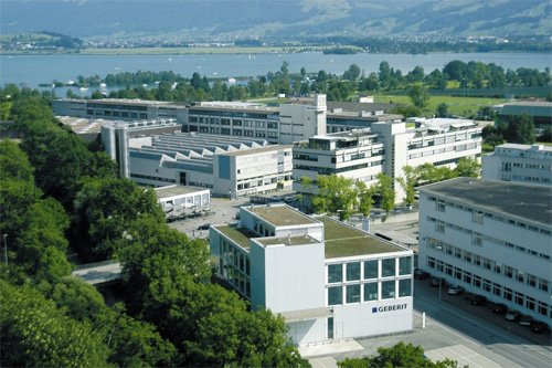 Luftaufnahme Geberit in Rapperswil-Jona. Bild: Geberi...