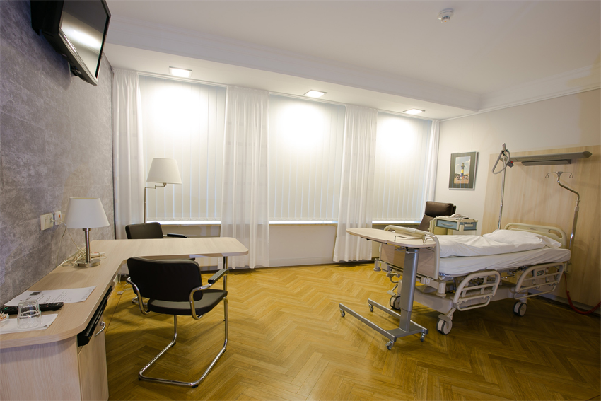 Luxuriöse Ausstattung: Die geräumigen Patientenzimmer...