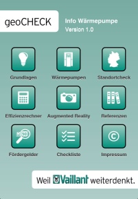 Vaillant hat eine neue App „Info Wärmepumpe“ geoCHECK.......