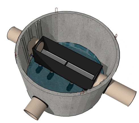 Betonzisterne mit integriertem GEP-Industriefilter.