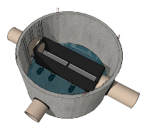 Betonzisterne mit integriertem GEP-Industriefilter.