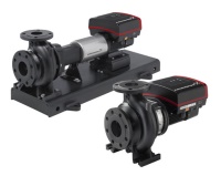 Die drehzahlvariablen Ausführungen NKE und NBE der Grundfos Norm- und Blockpumpen<br />gewährleisten durch das automatische Anpassen der Drehzahl neben Komfort-Regelungsarten vor allem auch einen sehr sparsamen Betrieb. Bild: Grundfos 