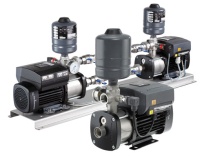 Mit den neuen Hydromono CME und Hydro Twin CME Baureihen hat Grundfos zwei neue Druckerhöhungsanlagen im Programm, die auf Basis der neuen horizontalen Industriekreiselpumpe CME aufgebaut sind. Bild: Grundfos 