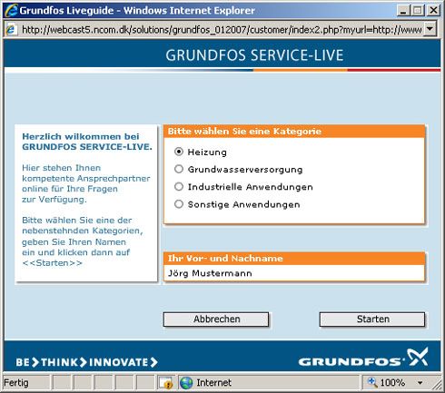 Grundfos Service-Live -  kostenloses Online-Tool mit...