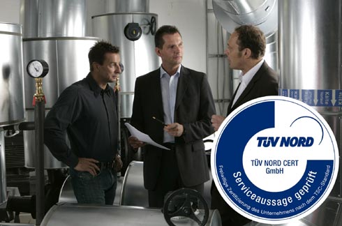 Das TÜV-Gütesiegel erhielt der Grundfos Service Plus....