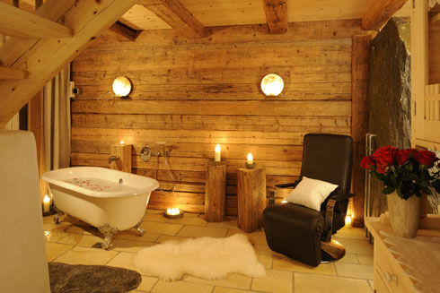 Der private Spa-Bereich in den Chalets bitete Ruhe...