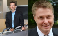 Dominik Marte (li), kaufmännische Geschäftsführung und Holger Binder (re), neuer Geschäftsführer der Hansgrohe Deutschland Vertriebs GmbH. Bild: Hansgrohe  