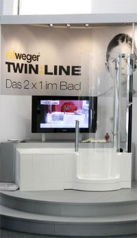 Die Dusch- und Badewannenkombination von Artweger. Foto: Reed Exhibitions