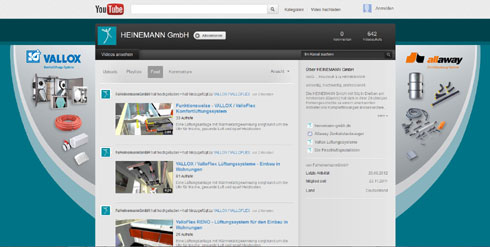 Der YouTube – Channel der HEINEMANN GmbH. Bild: Heineman...