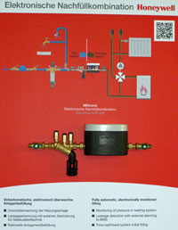 Alle Messetafeln auf dem Honeywell-Stand sind mit QR-Tags.......