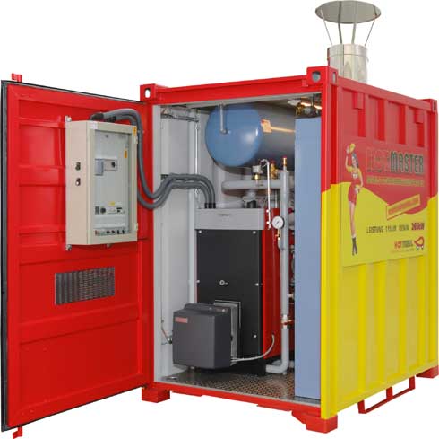 Sind Heizleistungen bis 2500 kW notwendig, kommen Container-Heizzentralen...