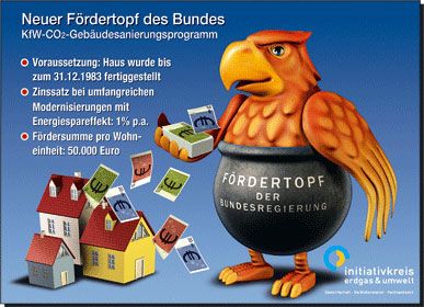 Der Staat fördert Modernisierungen, die den Heizenergieverbrauch...