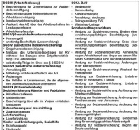 Beispiele für Meldungen im Bereich Sozialversicherungen.......