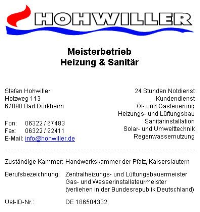 Beispiel für ein gutes Impressum - Firma Hohwiller