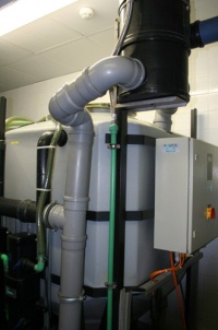 Eine Pontos Grauwasserrecyclinganlage „AquaCycle“ im Hotel "Casa Campa" in Barcelona.