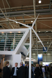Neben dem Thema Brennstoffzellen war auch die Windkraft gut auf der Messe vertreten.