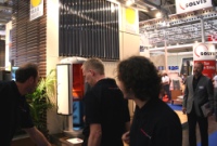 Videoaufnahmen auf dem Stand von Paradigma in München. 