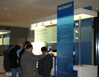 Bei Geberit konnten sich die Besucher ausführlich über  Neuheiten und Produktlösungen informieren.